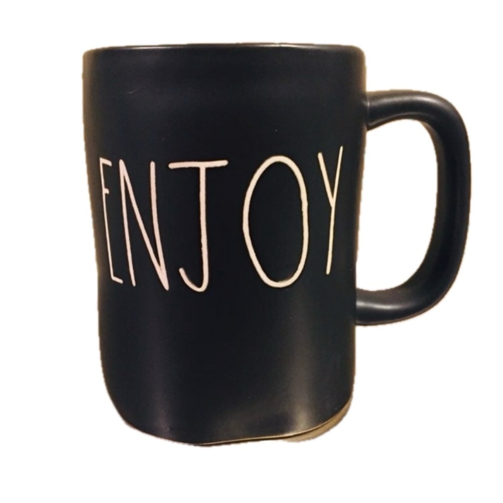 Rae Dunn ENJOY Mug NWT Matte Black Coffee Tea
